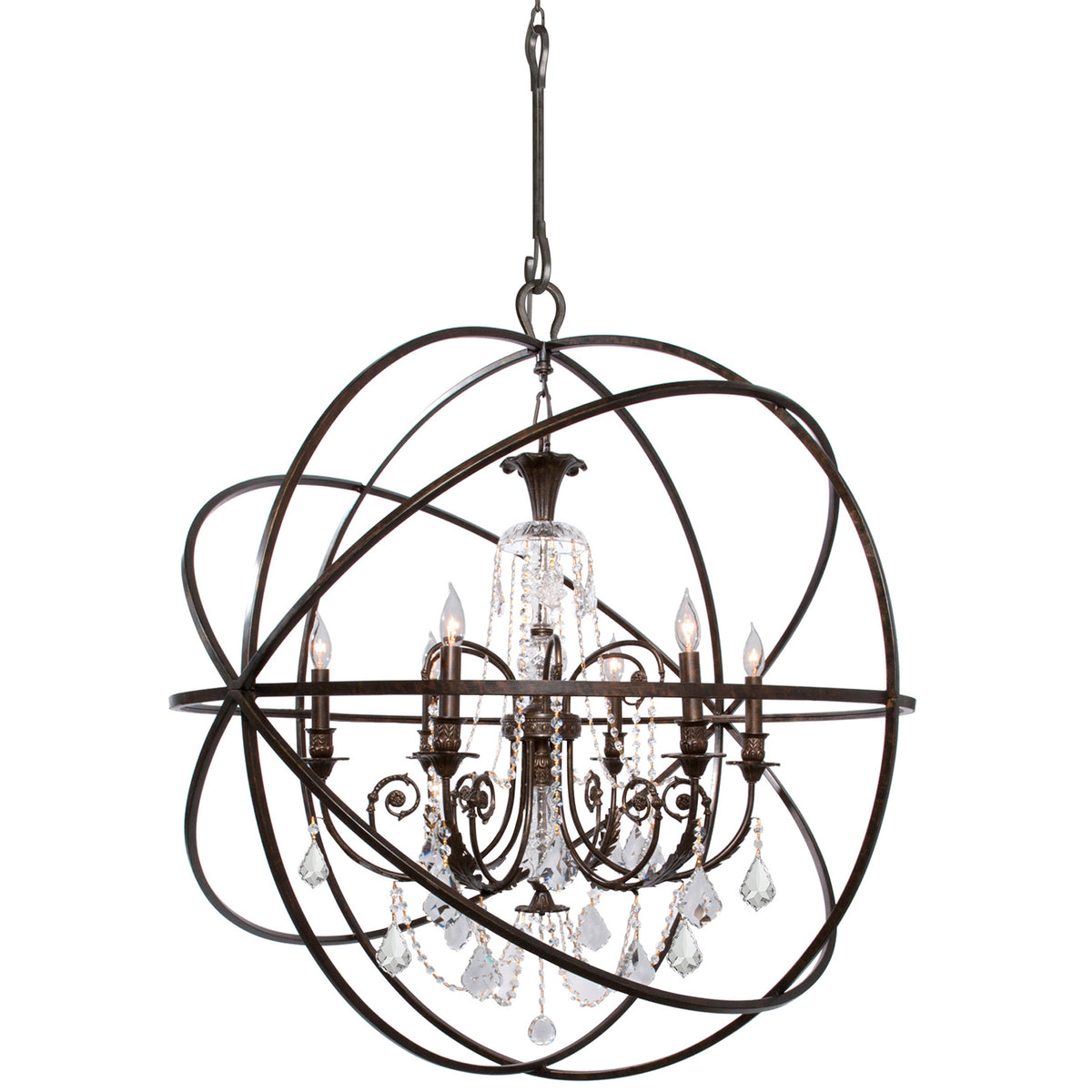 Solaris Six Light Chandelier in English Bronze