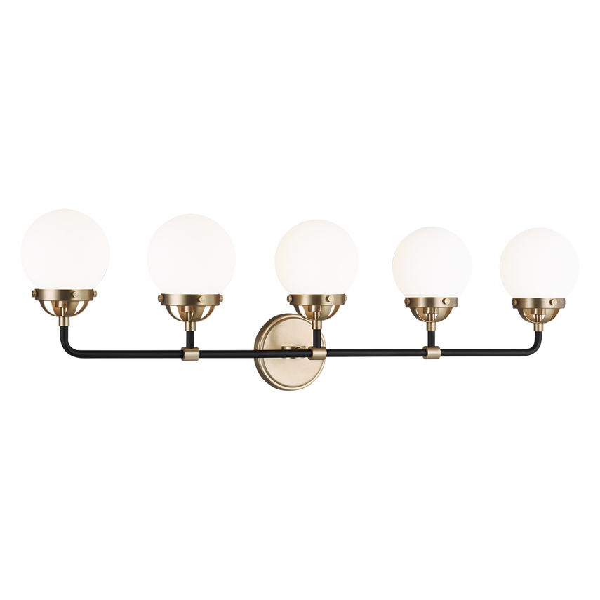 Applique murale/salle de bain à cinq lumières Café