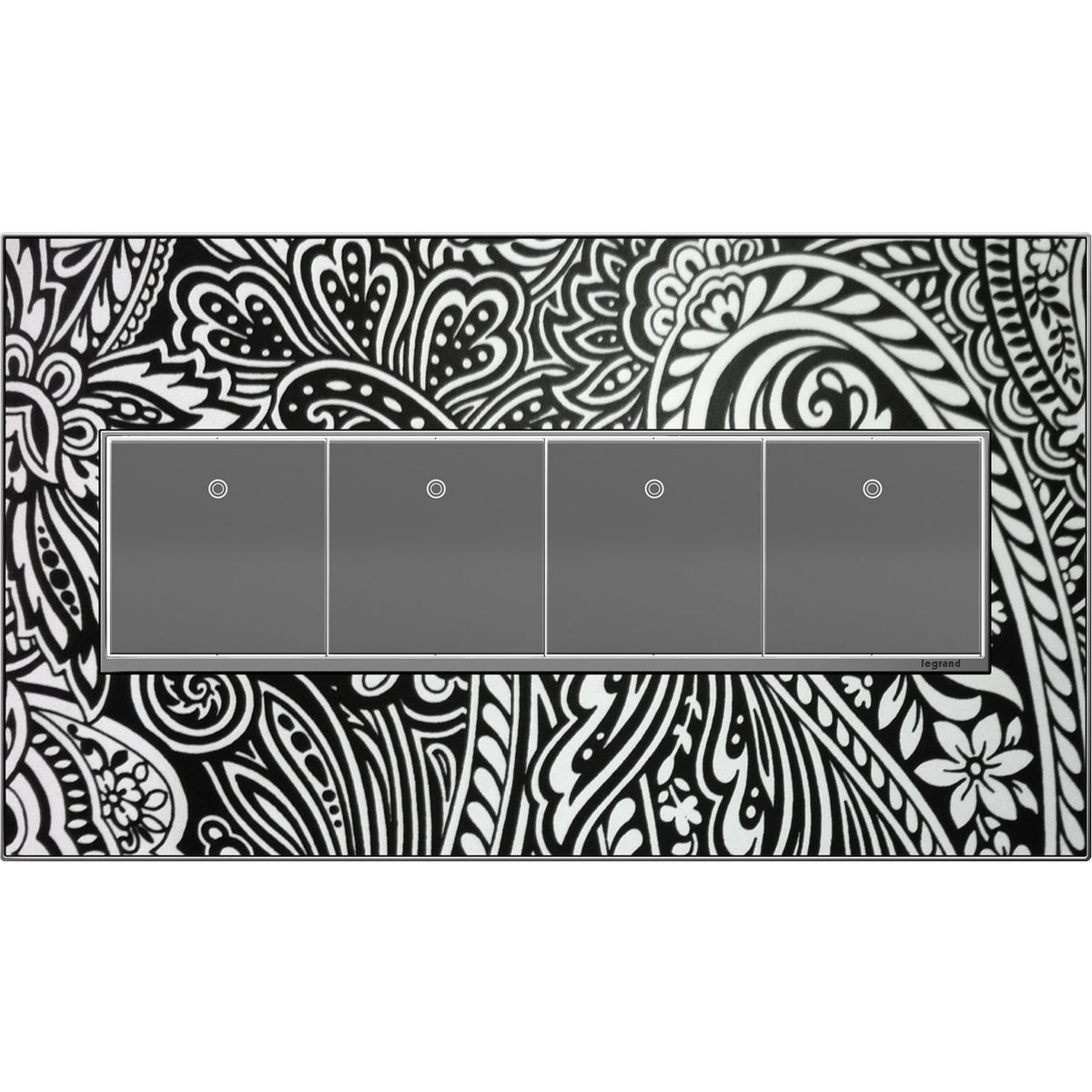 Adorne Four-Gang Screwless Wall Plate Trim