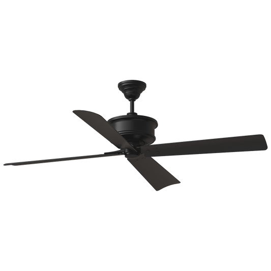 Subway 56"Indoor/Outdoor Midnight Black Ceiling Fan with Handheld Remote Control and Reversible Motor