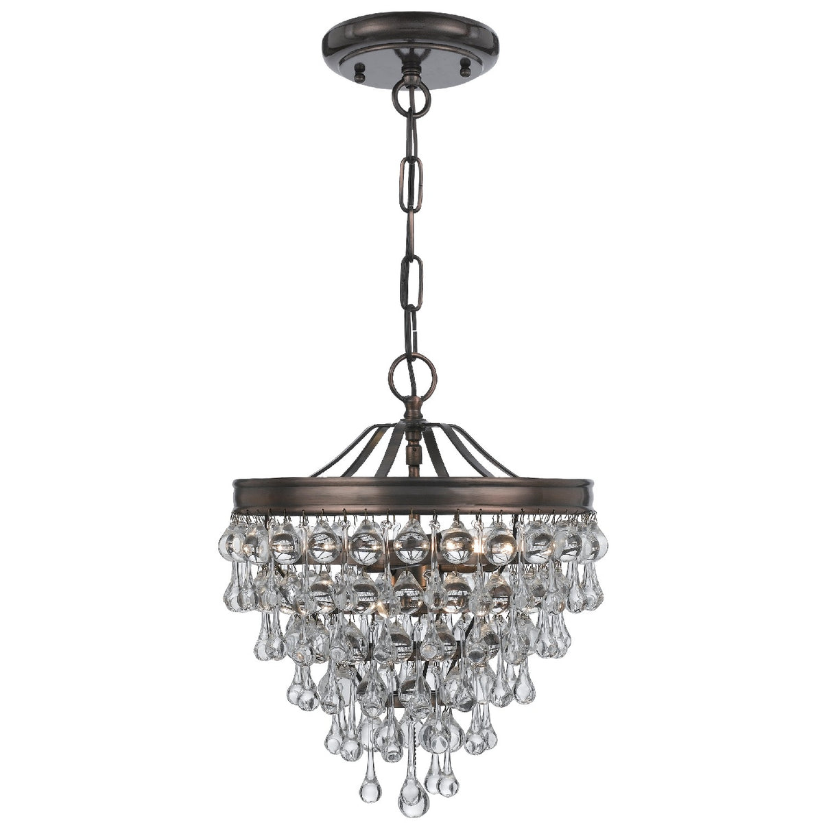 Mini-lustre à trois lumières Calypso en bronze vibrant