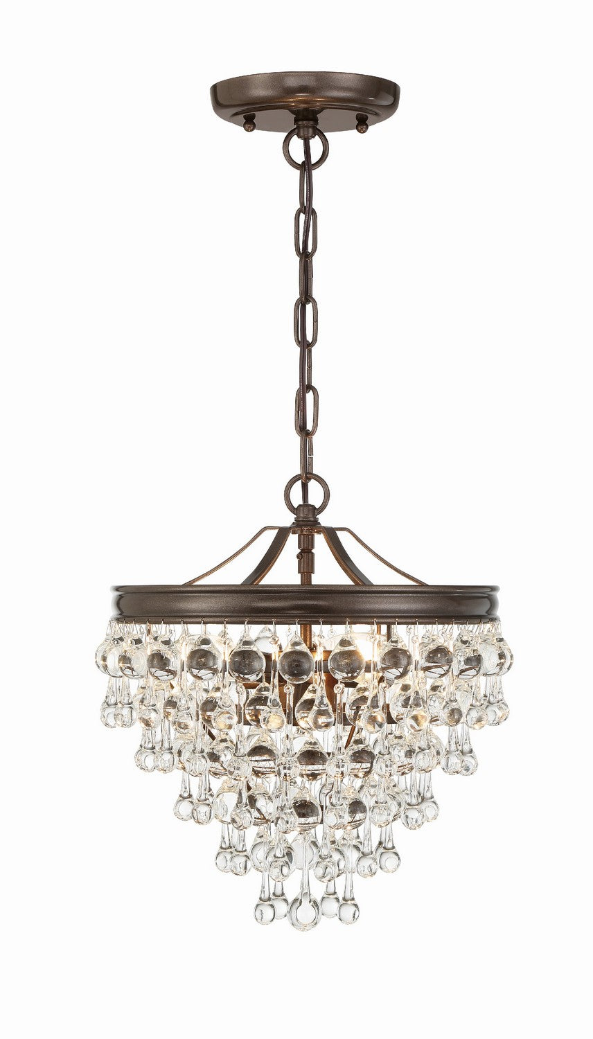 Calypso Three Light Mini Chandelier in Vibrant Bronze