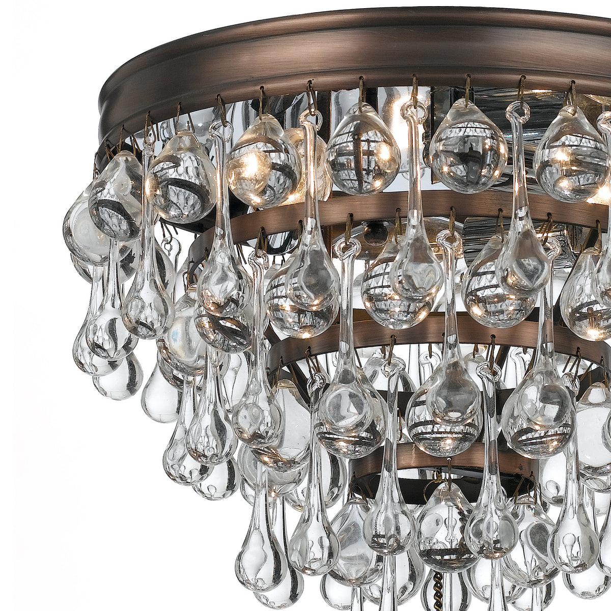 Calypso Three Light Flush Mount in Vibrant Bronze