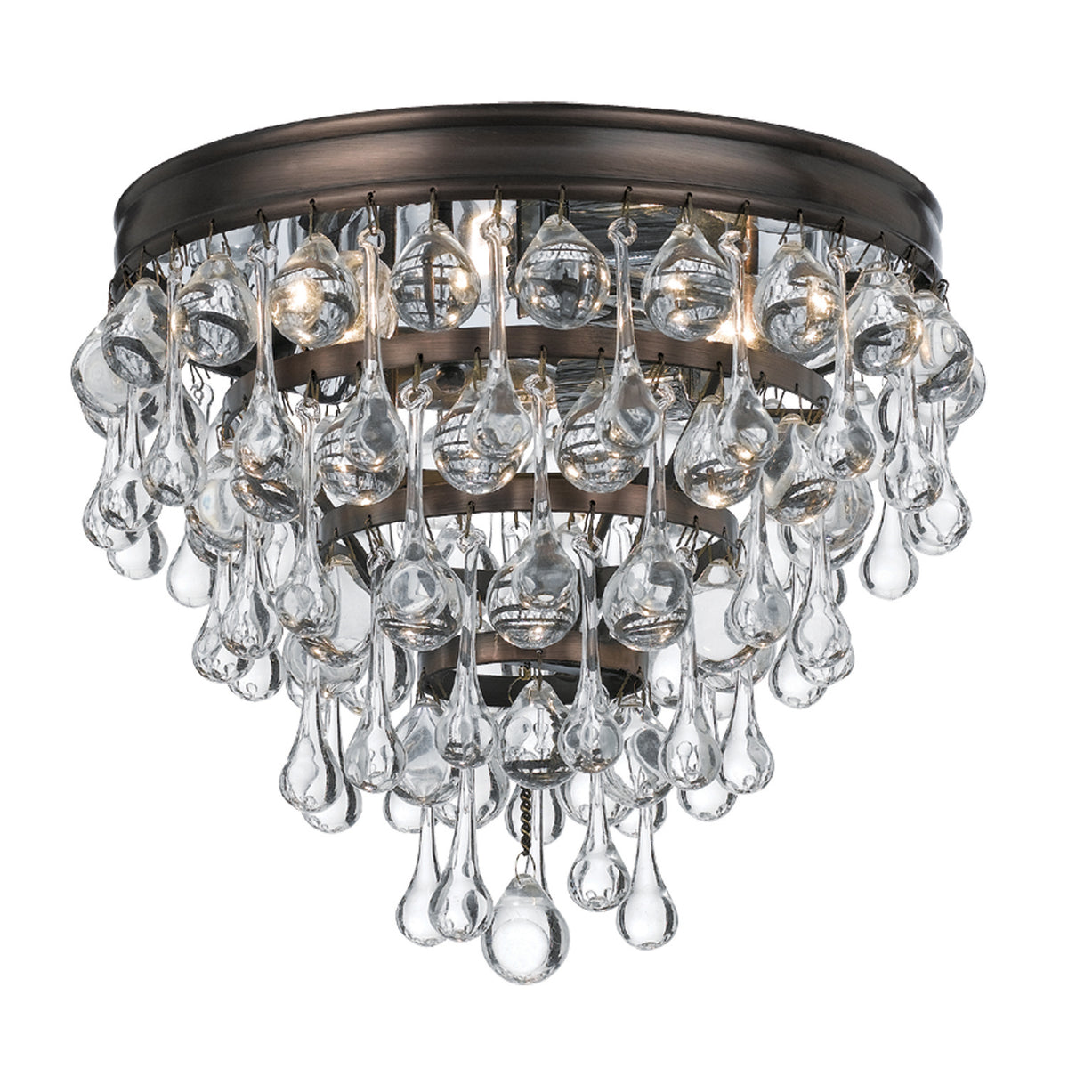 Calypso Three Light Flush Mount in Vibrant Bronze
