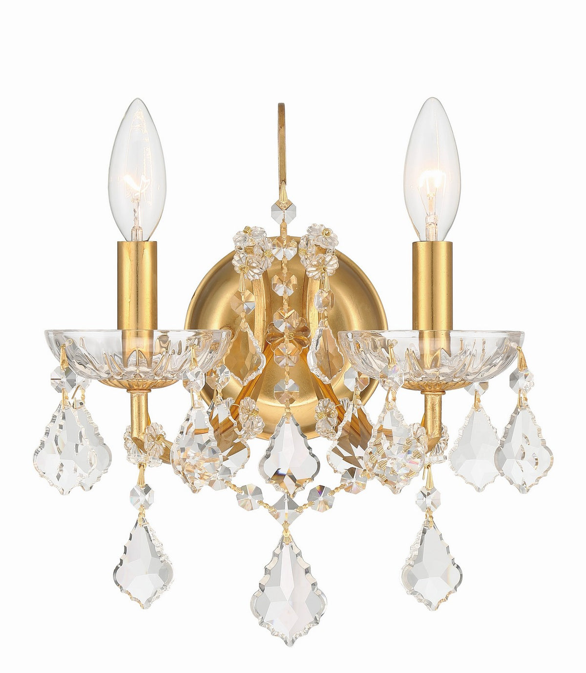 Filmore Two Light Wall Sconce in Antique Gold