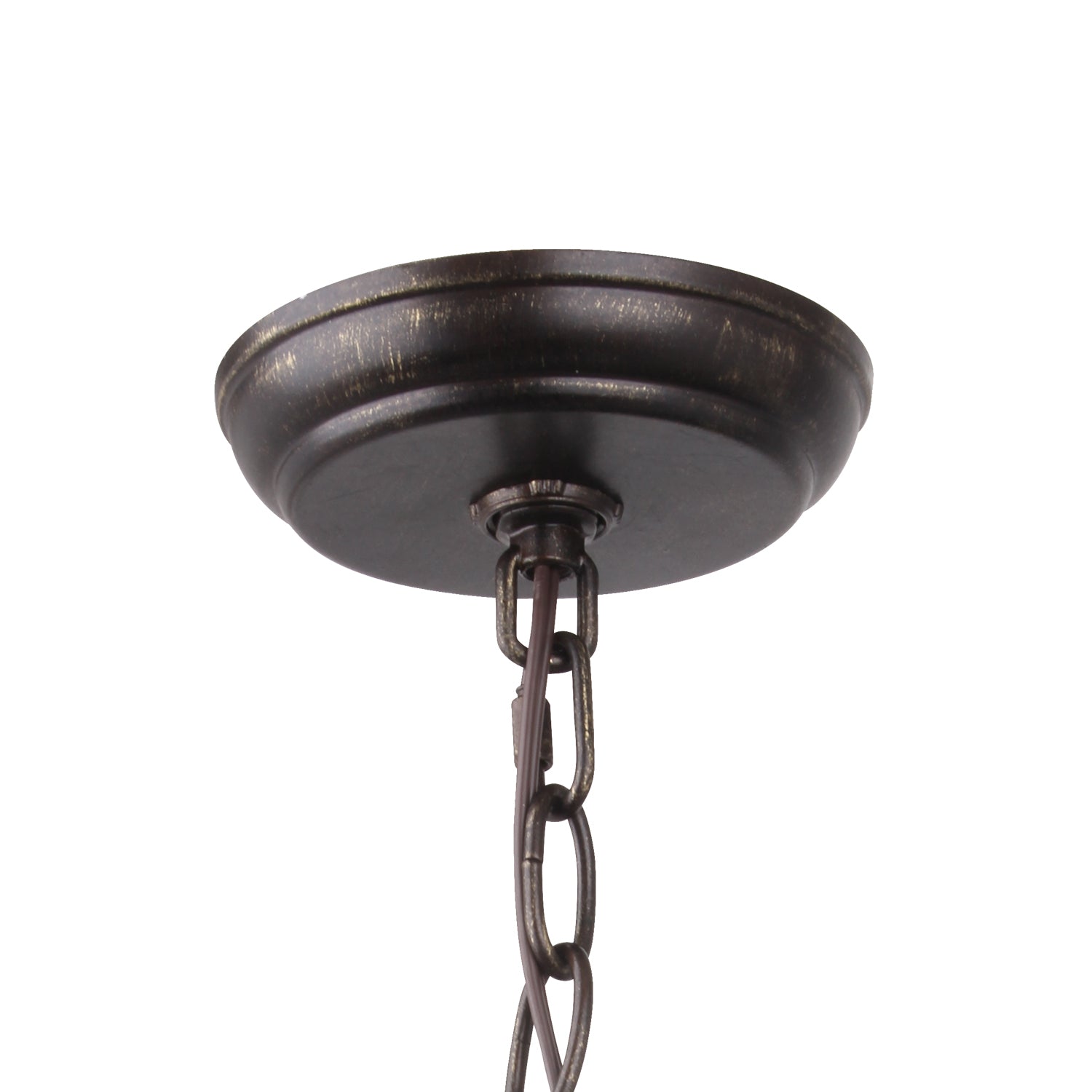 Broche Four Light Mini Chandelier in English Bronze + Antique Gold