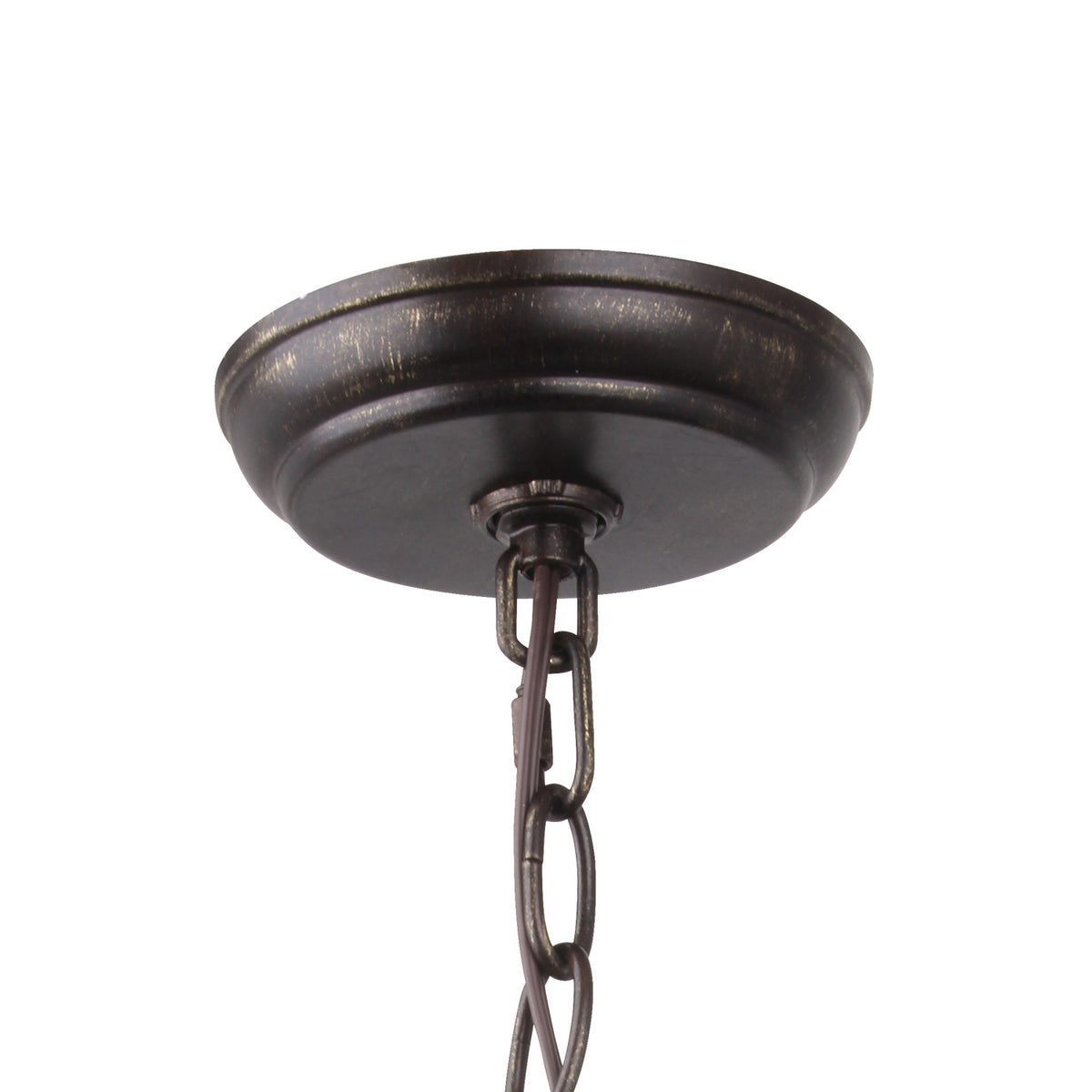 Broche Four Light Mini Chandelier in English Bronze + Antique Gold