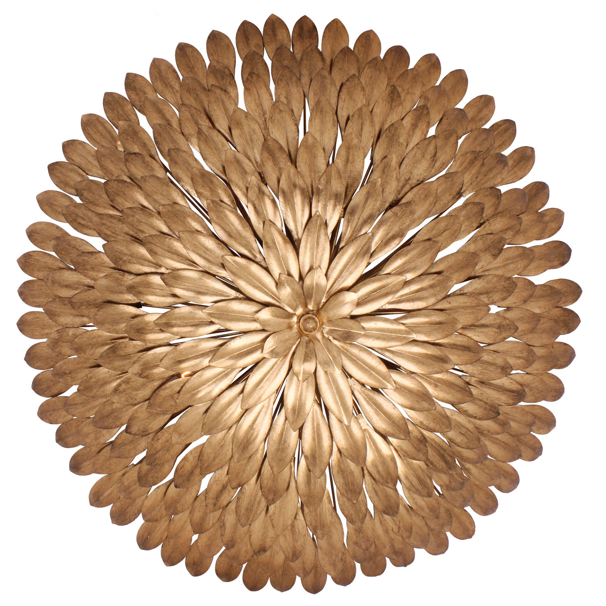 Broche Six Light Flush Mount in Antique Gold