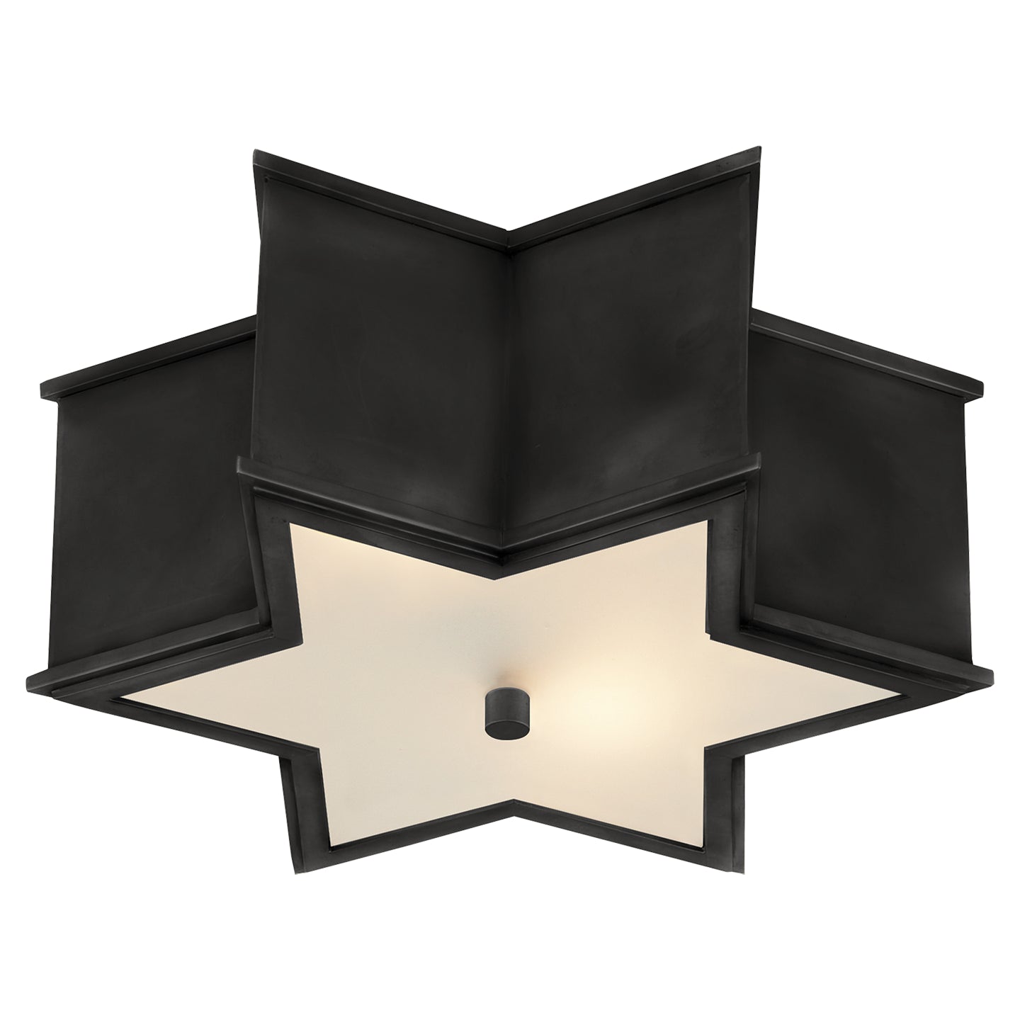 Sophia Small Flush Mount in Natural Brass with Frosted Glass