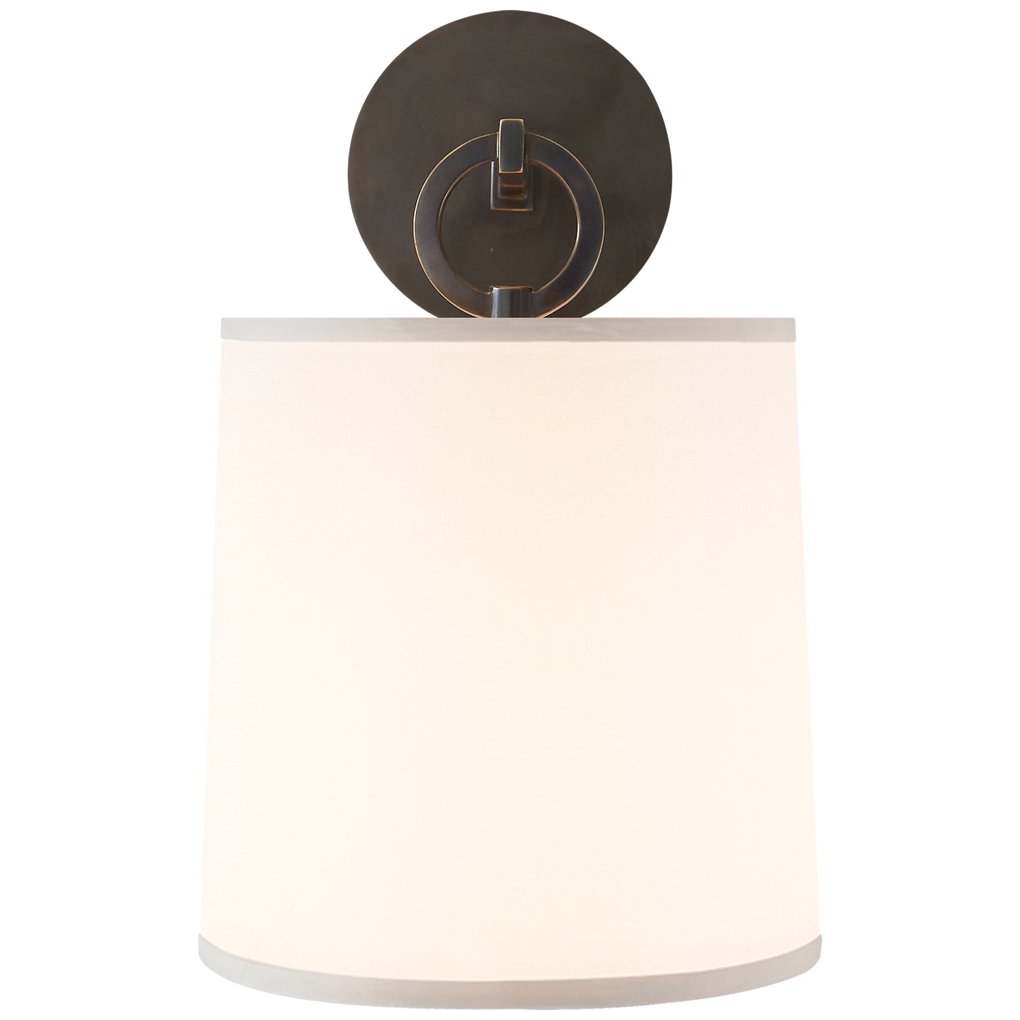 French Cuff Sconce in Bronze with Silk Shade
