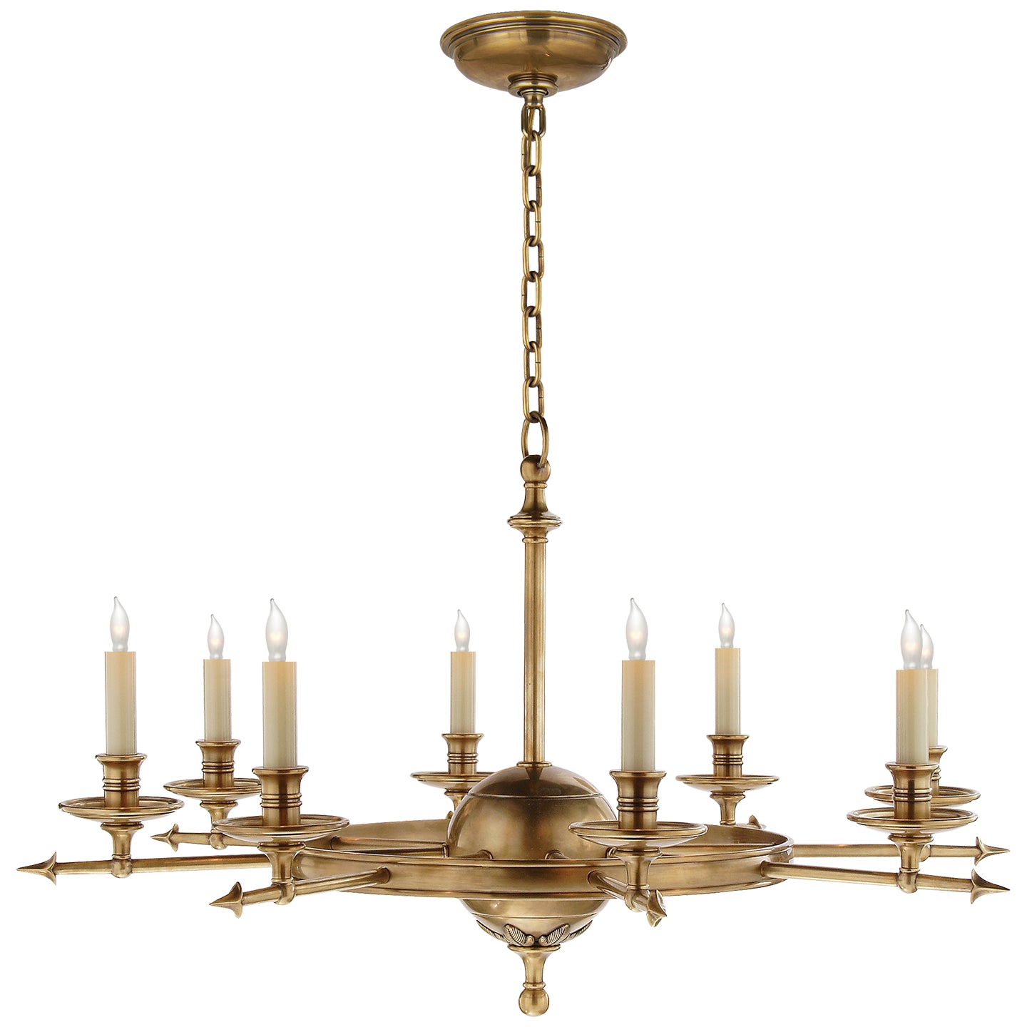 Leaf and Arrow Eight Light Chandelier
