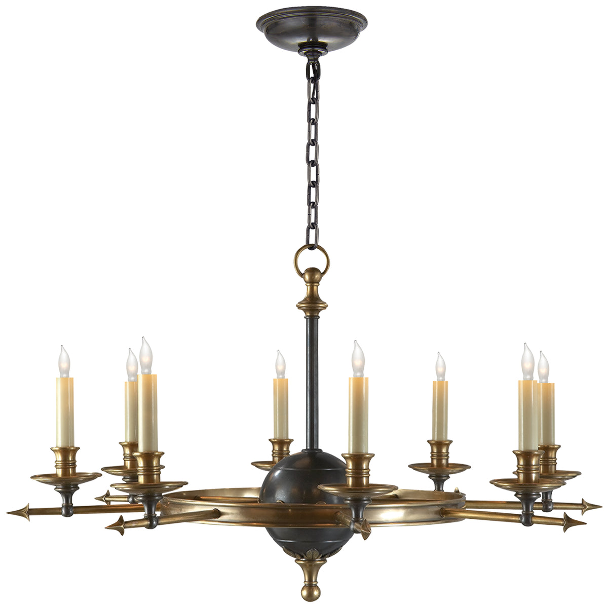 Leaf and Arrow Eight Light Chandelier