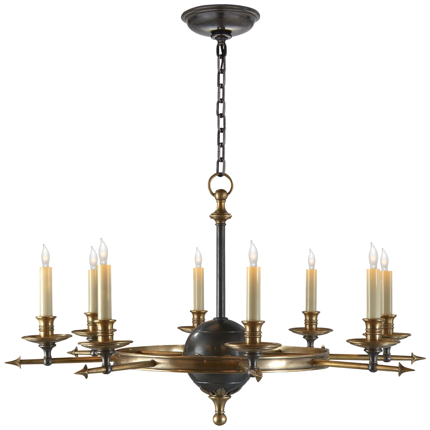 Leaf and Arrow Eight Light Chandelier