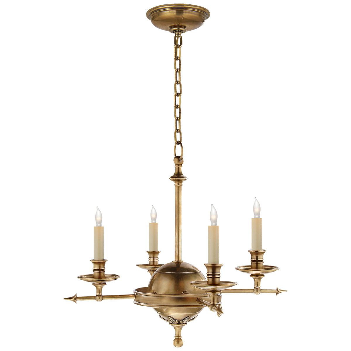 Leaf and Arrow Four Light Chandelier