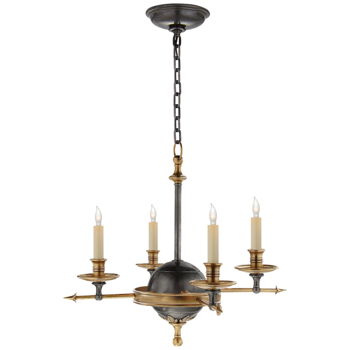 Leaf and Arrow Four Light Chandelier