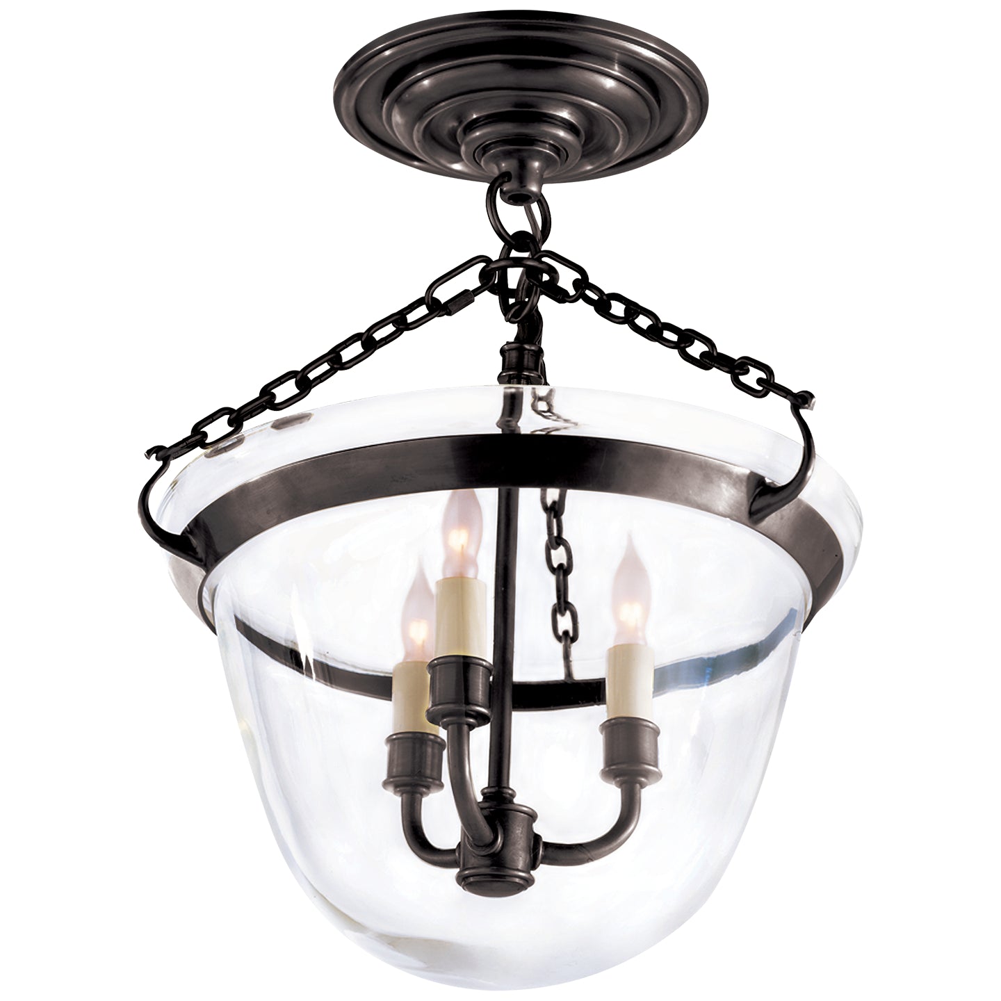 Country Bell Jar Semi-Flush Mount