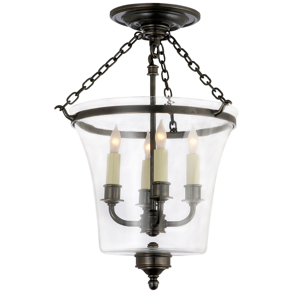 Sussex Bell Jar Four Light Semi-Flush Mount