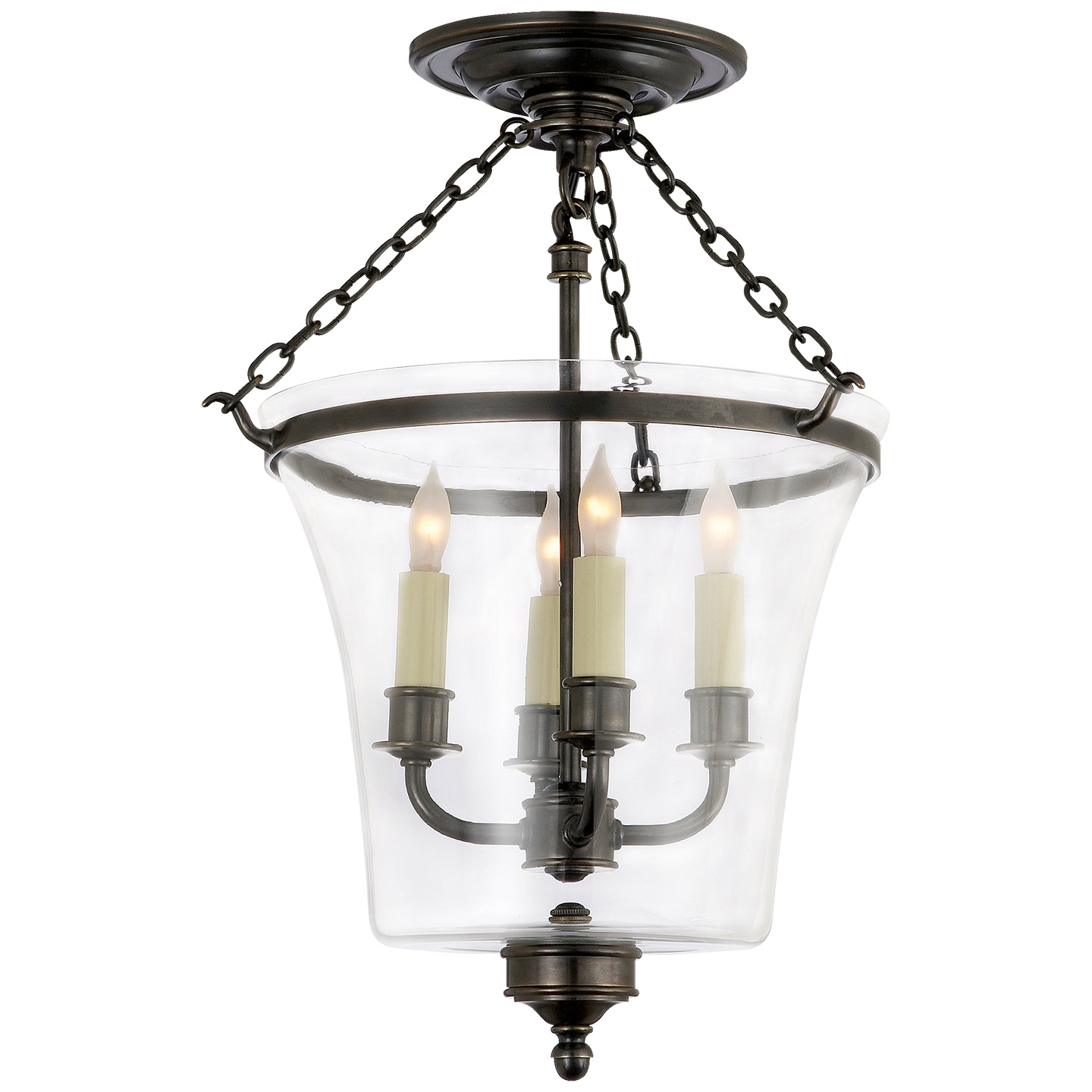 Sussex Bell Jar Four Light Semi-Flush Mount