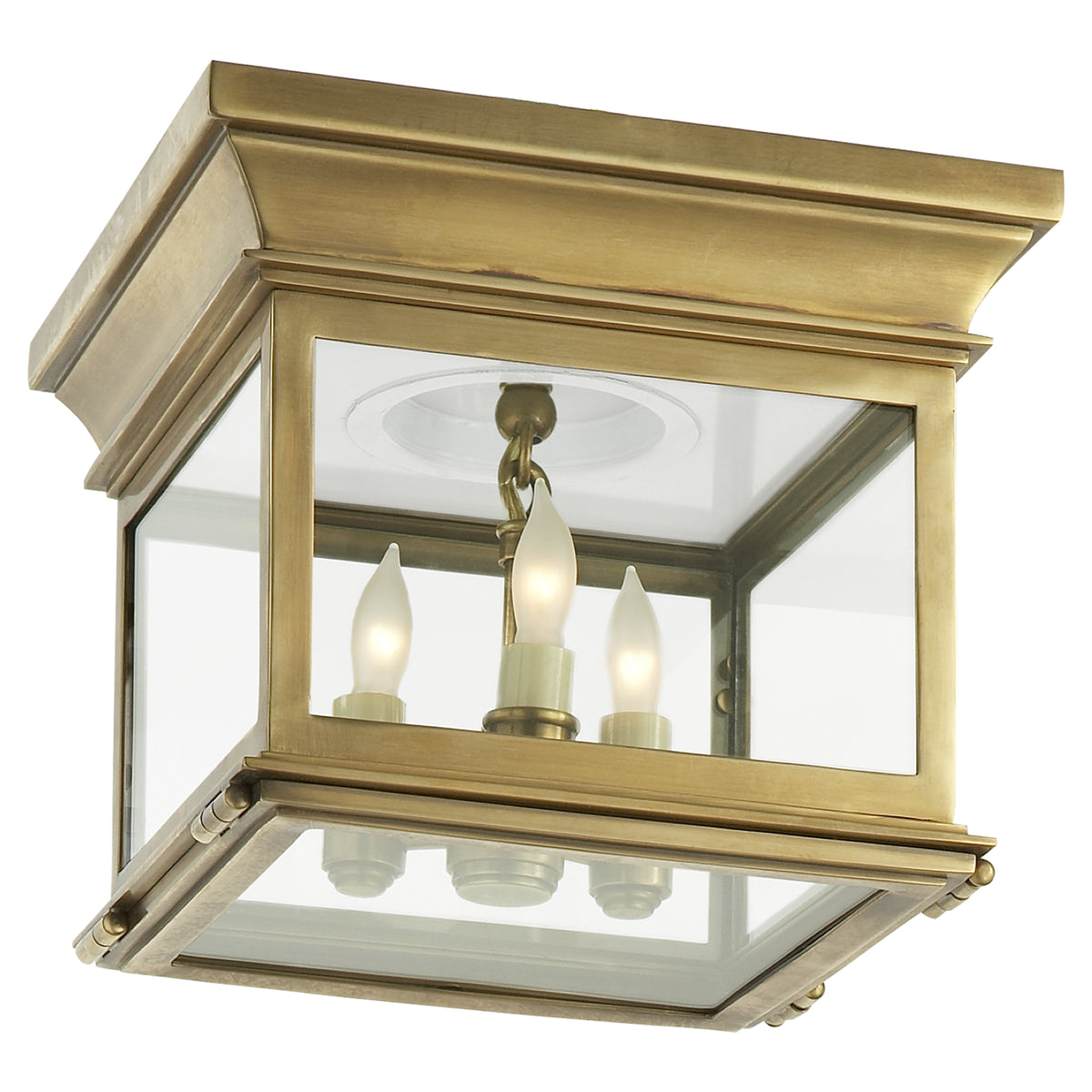 Club Square Three Light Flush Mount
