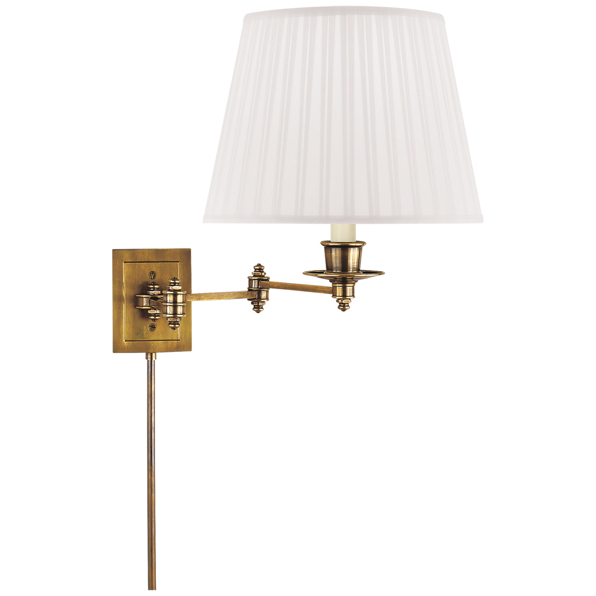 Swing Arm Sconce One Light Swing Arm Wall Lamp in Hand-Rubbed Antique Brass
