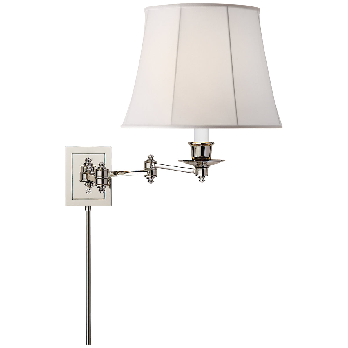 Swing Arm Sconce One Light Swing Arm Wall Lamp in Polished Nickel