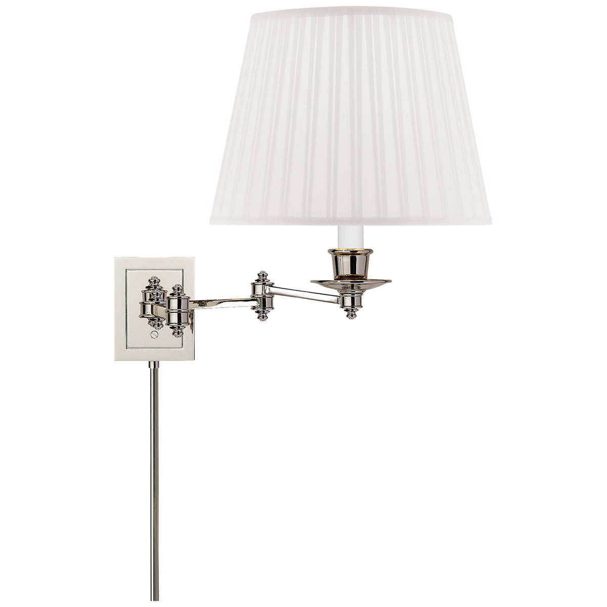 Swing Arm Sconce One Light Swing Arm Wall Lamp in Polished Nickel