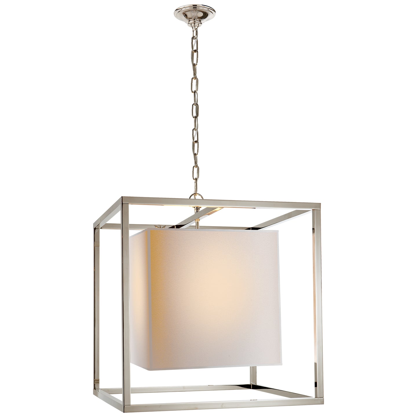 Lanterne à deux lumières en nickel poli
