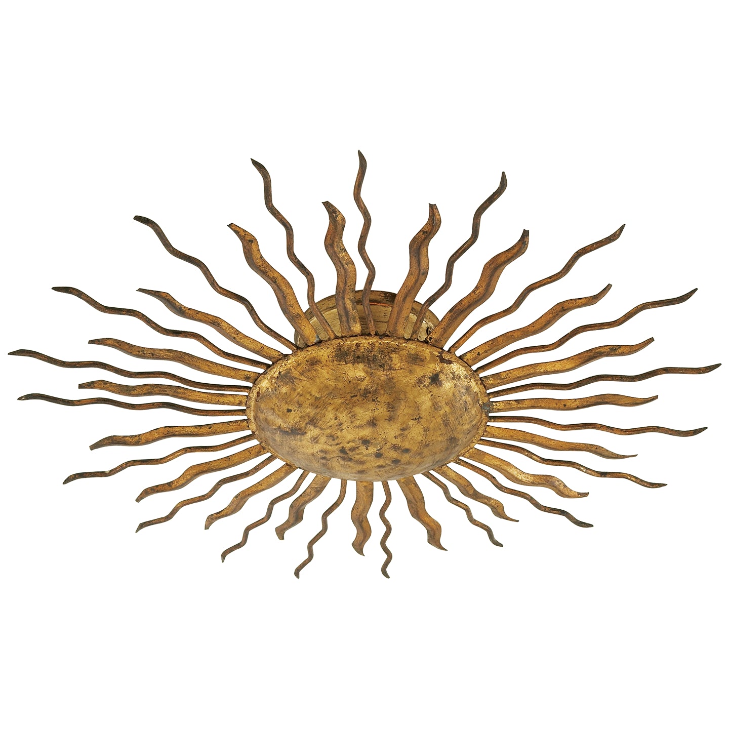 Re Two Light Flush Mount in Gilded Iron