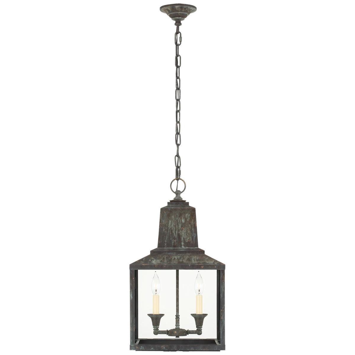Brantley Two Light Lantern in Verdigris