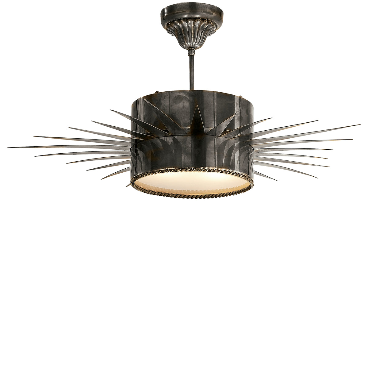 Soleil Two Light Semi Flush Mount in Bronze