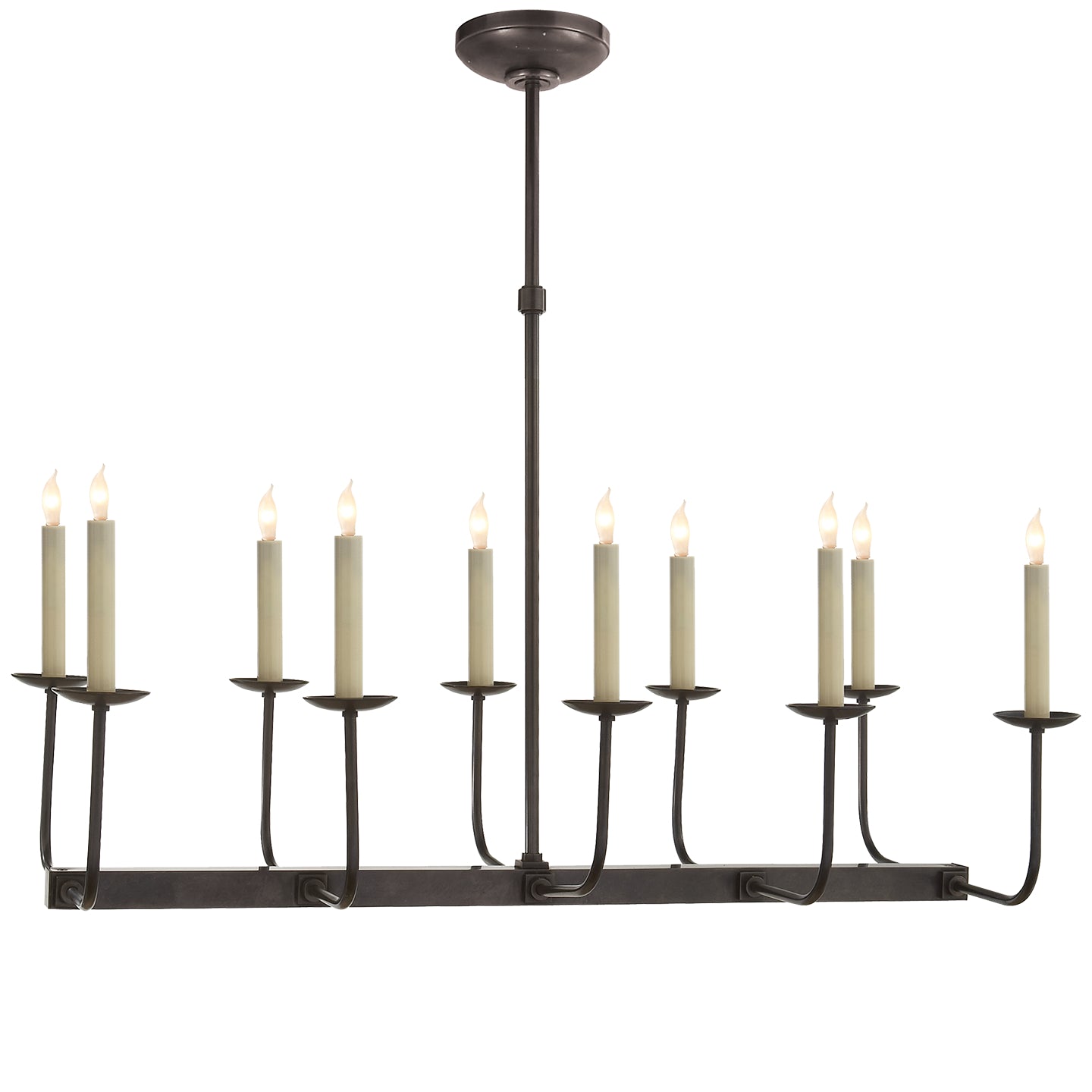 Lustre linéaire à dix lumières ramifiées