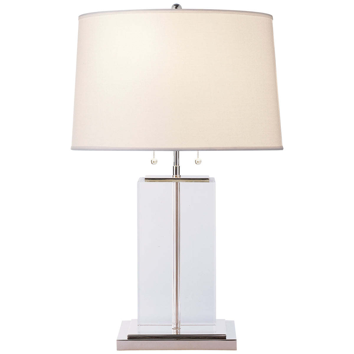 crystal block Two Light Table Lamp in Crystal