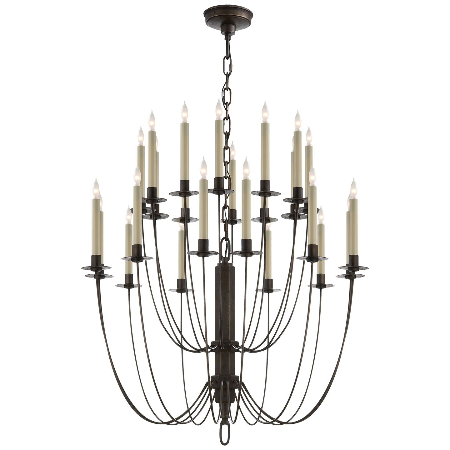 Erika Three-Tier Chandelier in Aged Iron