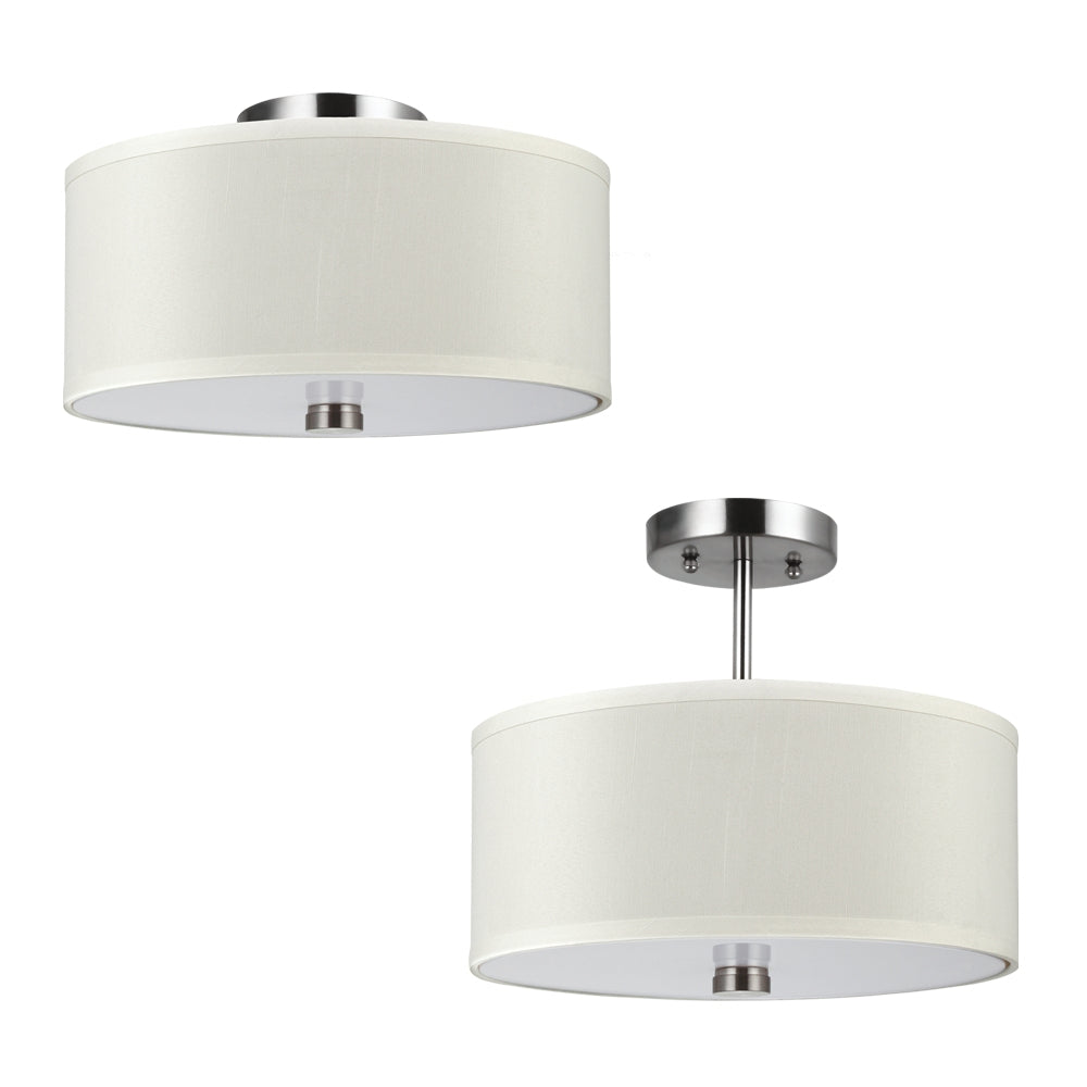 Dayna Shade Pendants Two Light Semi-Flush Convertible Pendant