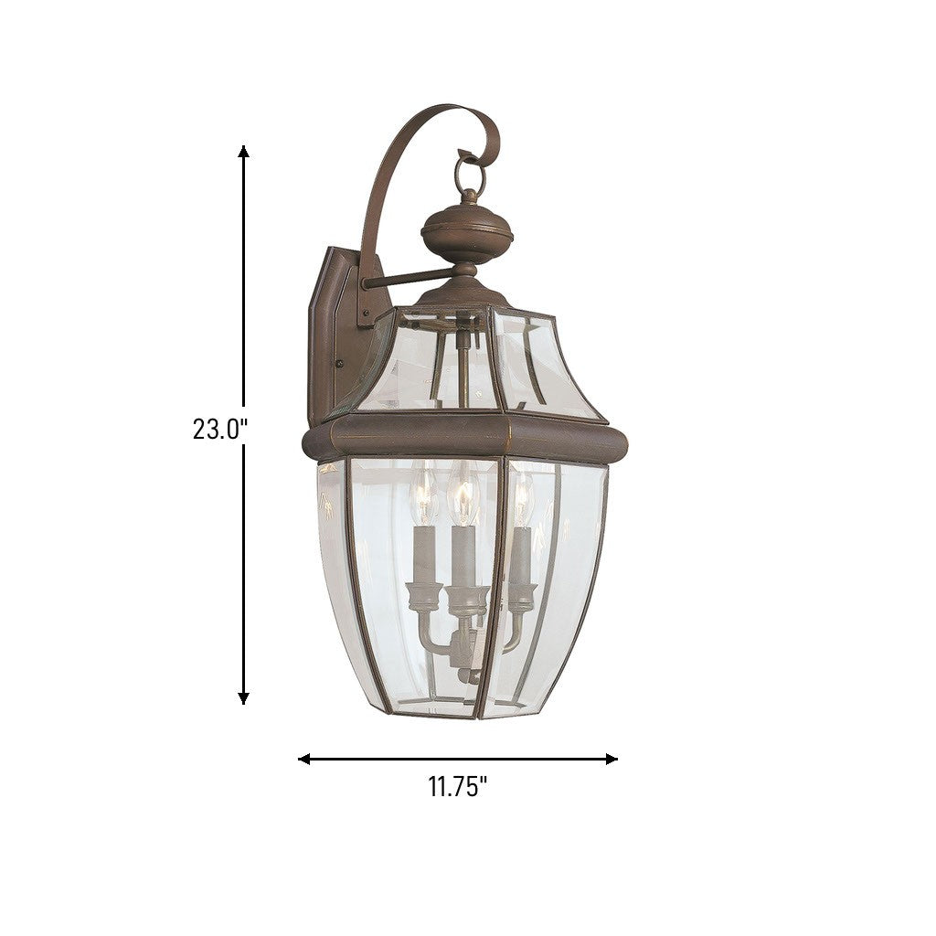 Lancaster Three Light Outdoor Wall Lantern