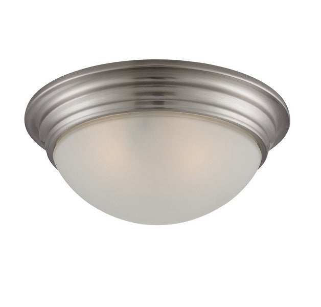 Flush Mount Two Light Flush Mount in Satin Nickel