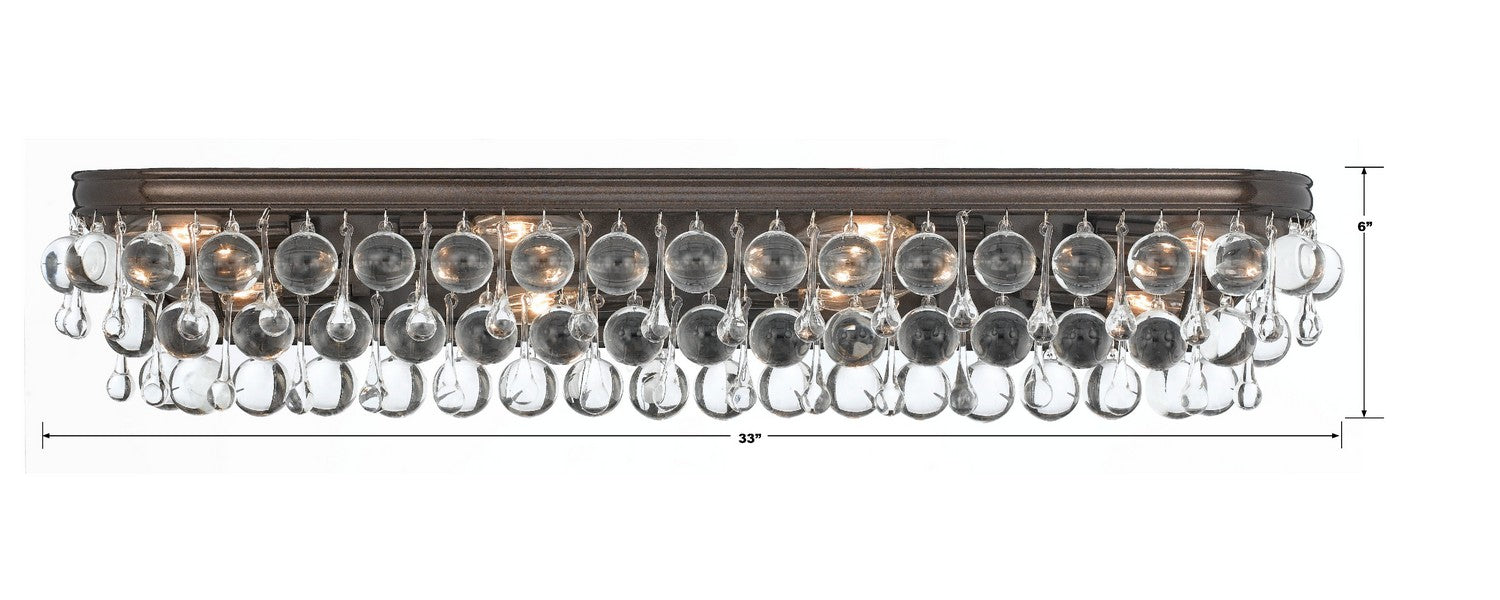Applique de salle de bain Calypso à huit lumières en bronze vibrant
