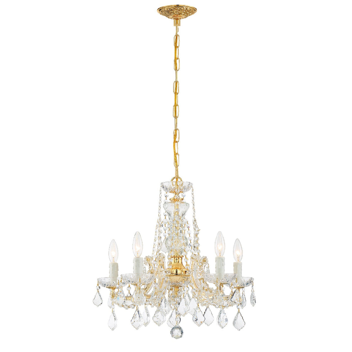 Maria Theresa Five Light Mini Chandelier in Gold