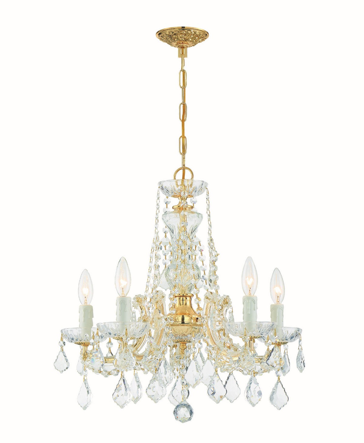 Maria Theresa Five Light Mini Chandelier in Gold