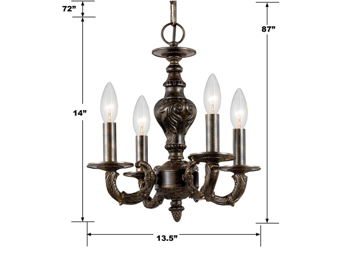 Paris Market Four Light Mini Chandelier in Venetian Bronze