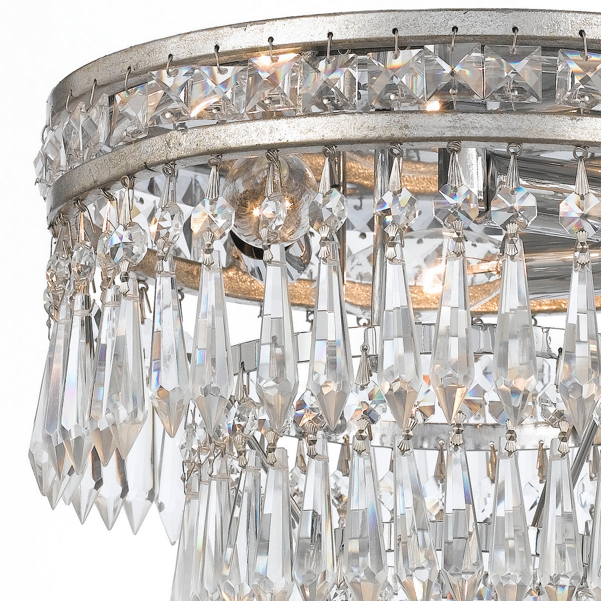 Mercer Three Light Flush Mount in Olde Silver