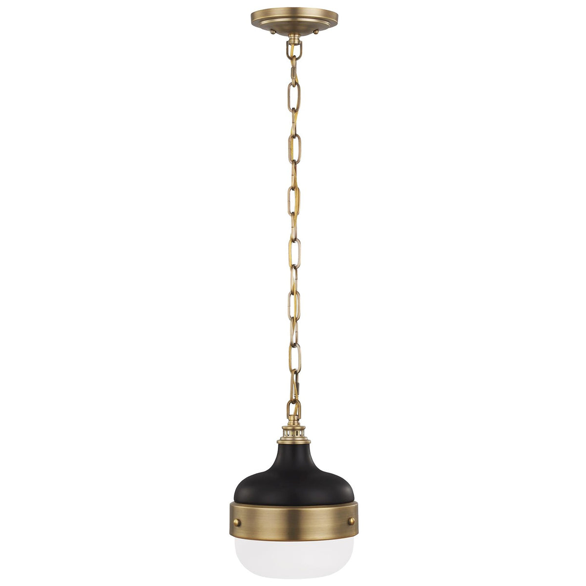 Suspension Cadence One Light en laiton antique foncé / noir mat