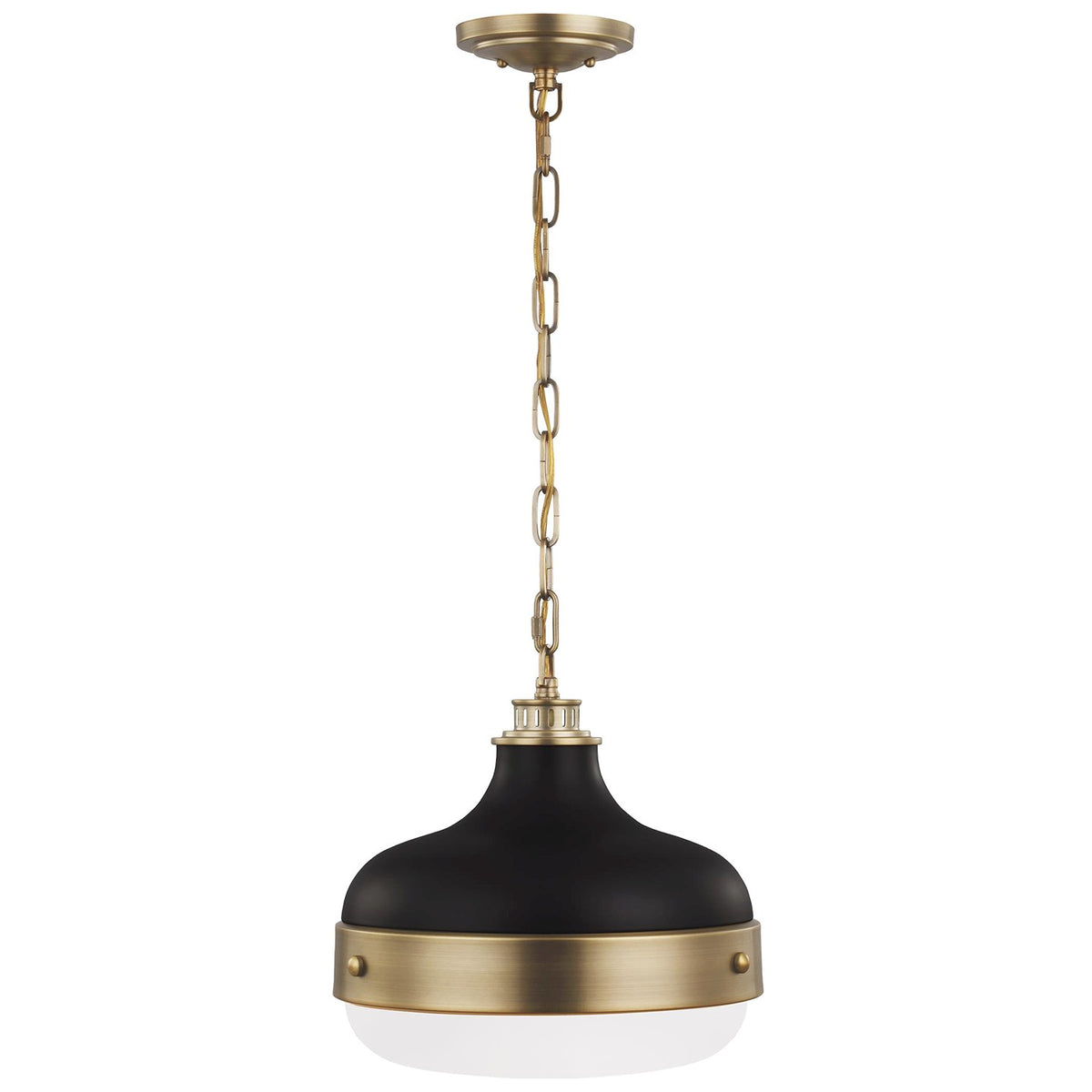 Suspension Cadence à deux lumières en laiton antique foncé / noir mat