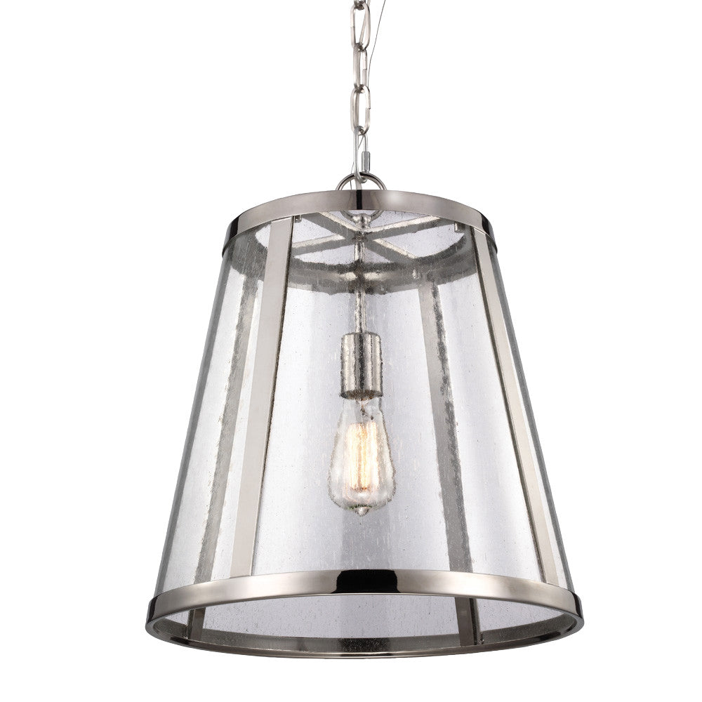 Harrow One Light Pendant in Polished Nickel