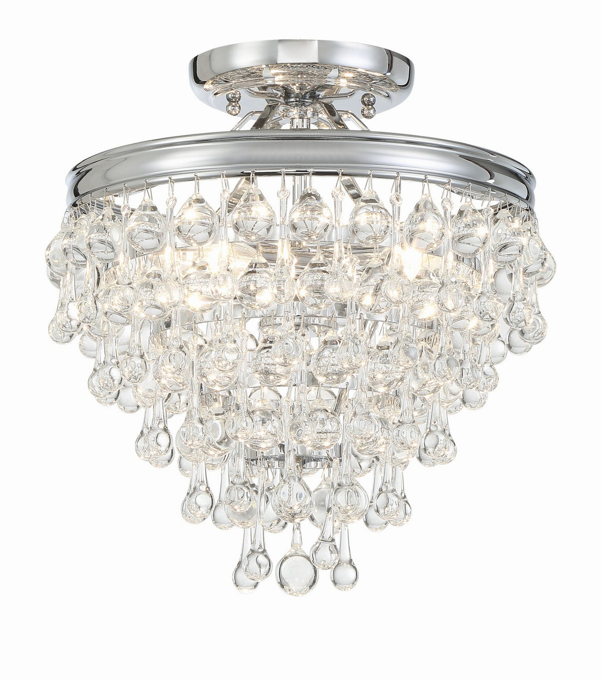 Calypso Three Light Semi Flush Mount in Polished Chrome
