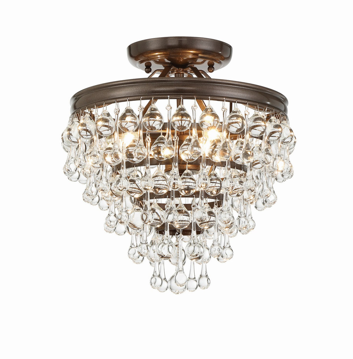 Calypso Three Light Semi Flush Mount in Vibrant Bronze