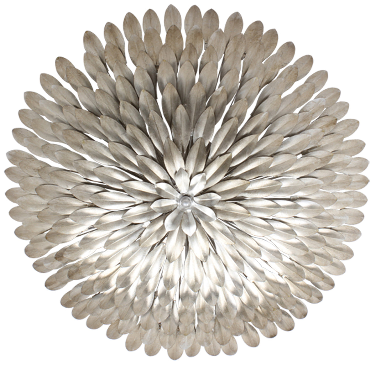 Broche Six Light Flush Mount in Antique Silver