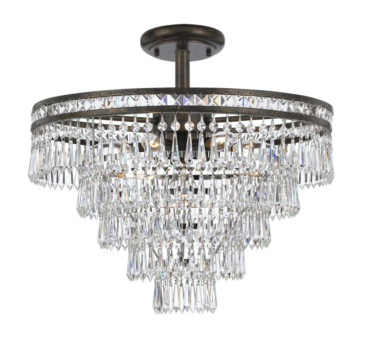 Mercer Seven Light Semi Flush Mount in English Bronze
