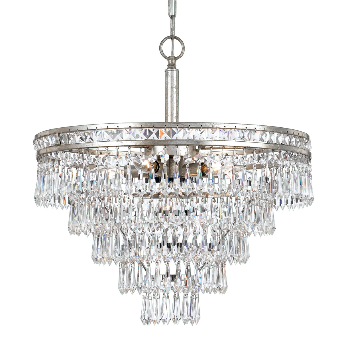 Mercer Seven Light Chandelier in Olde Silver