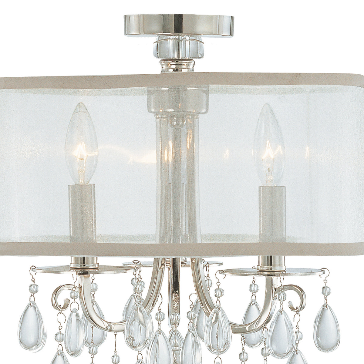 Hampton Three Light Semi Flush Mount in Polished Chrome